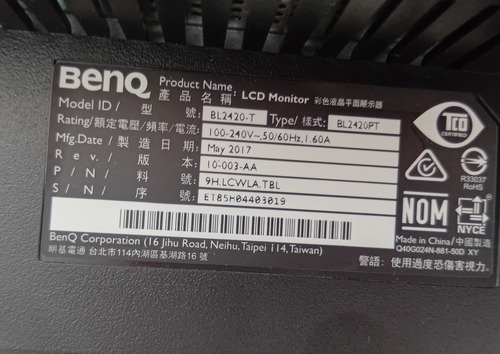 Benq Bl2420pt Diseño Cad/cam Animación Edición De Video 2k (Usado)