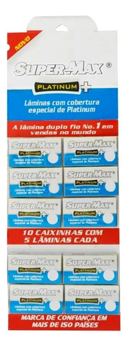 Lâmina Super-max Platinum Com 01 Cartela = 50 Lâminas