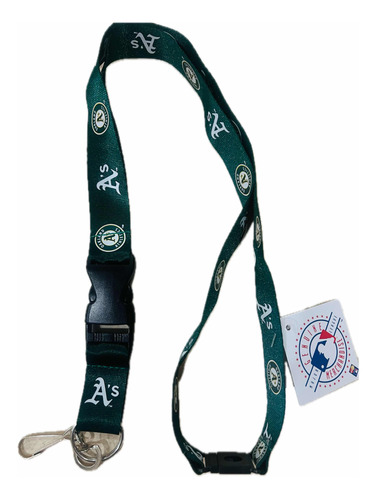 Lanyard Portagafetes Y Llaves Mlb Oakland Athletics Verde