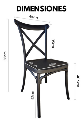 Silla Crossback Minimalista Sala Comedor Elegante 5 Piezas