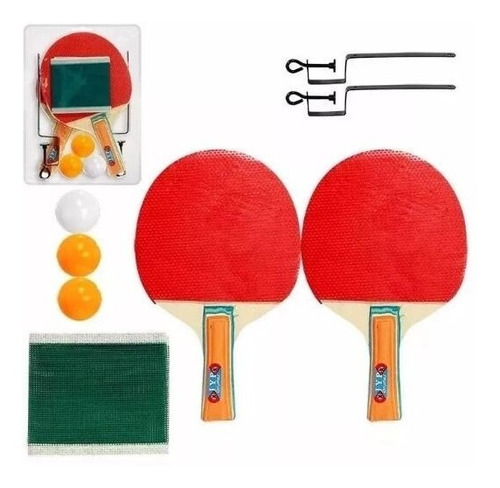 Kit Ping Pong 2 Raquetes 3 Bolas Suporte Rede Pronto Entrega