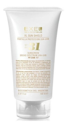 Protector Solar Xl Sun Shield Spf 31 Sin Color Exel 150ml