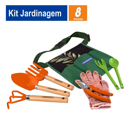 Imagem 3 de 9 de Conjunto Para Jardinagem Tramontina Cinto Com 8 Peças