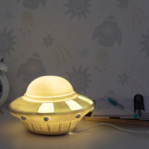Lámpara Velador Luz De Noche Infantil Usb Ovni Color de la estructura Gris Color de la pantalla Gris