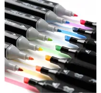 Comprar Set 80 Marcadores Resaltadores Doble Punta Con Estuche Eg