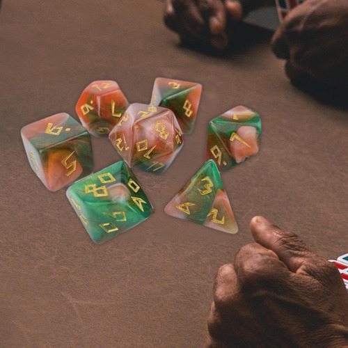 Juego De Dados Poliédricos D20 D12 D10 D8 D6 D4, 7 Piezas