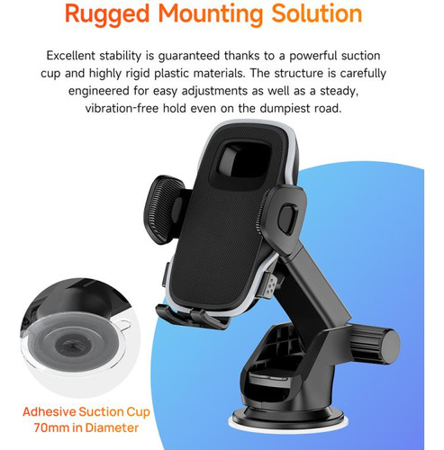 Soporte Negro Para Teléfono De Coche, Modelo Estándar Uan03