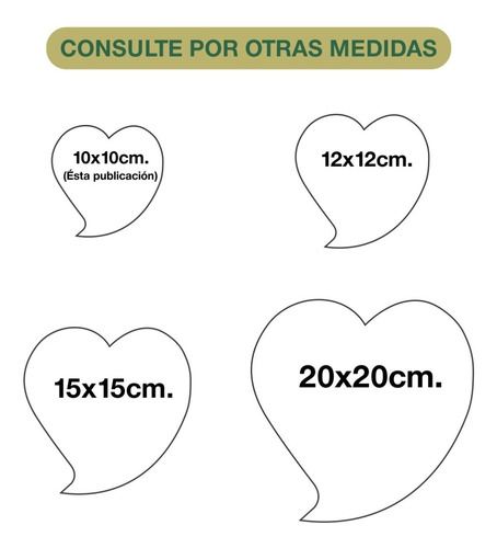 Imagen 2 de 5 de Placa Recordatoria Cementerio. Forma De Corazón 10x10cm