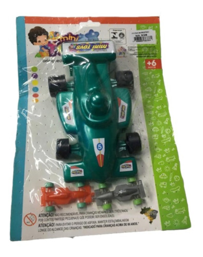 Imagem 1 de 1 de Kit Carrinhos Formula 1 Colorido - 3 Unidades - Mini Toys