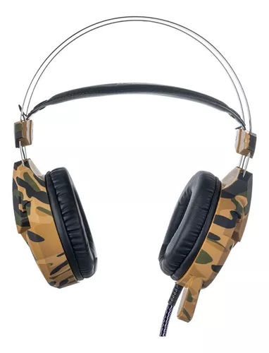 Mitzu® Audífonos gamer de diadema con micrófono estilo militar