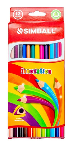 Lapices De Color Simball Innovation X12 Colores Largos