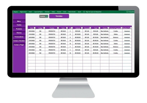 Imagem 2 de 6 de Planilha Controle Financeiro E Cadastro De Clientes E Vendas