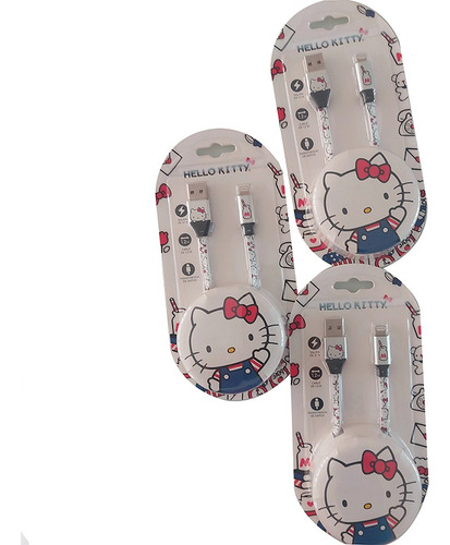 Cable Transferencia De Datos Antienrrollamiento Hello Kitty