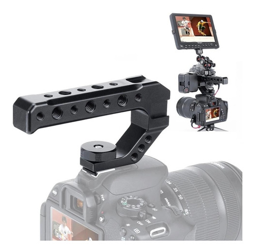 Top Handle Grip Alça C/ Sapata + 1/4 3/8 P/ Câmera Dslr Cage