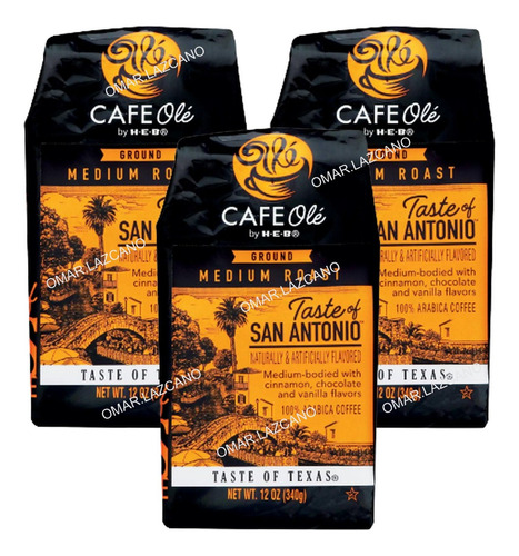 Café Olé San Antonio Blend Med Roast Ground 3 Bolsas 12oz