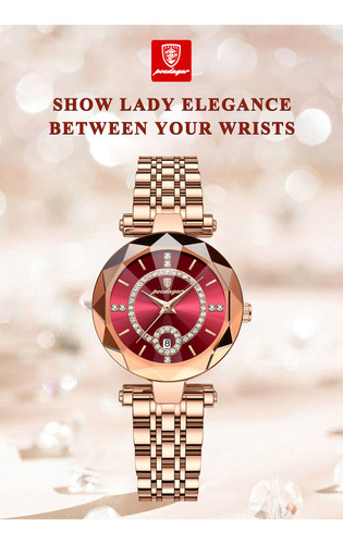 Reloj De Cuarzo Elegante De Lujo Con Diamantes Para Mujer