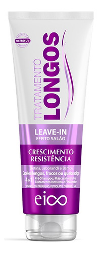 Eico Finalizador Creme Leave-in Hidratação Protetor Térmico Antifrizz Pre Shampoo Máscara Tratamento Noturno Filtro Solar Cabelos Longos Crescimento Resistência Fortalecimento 200ml