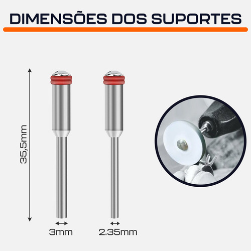 Kit 16 Discos Borracha 2 Hastes Grosso Polir Micro Retíficas