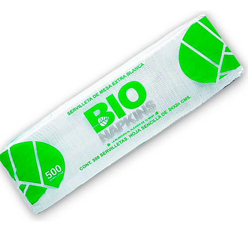 Servilletas Bio Napkins Hoja Sencilla 500 Servilletas