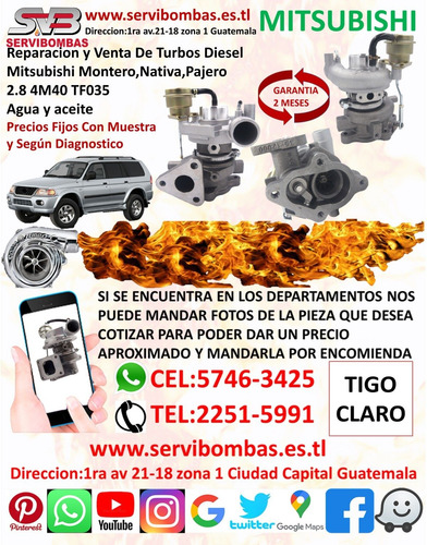 Venta De Turbos Mitsubishi Nativa 4m40,4m41 2.8,3.2 Tf035