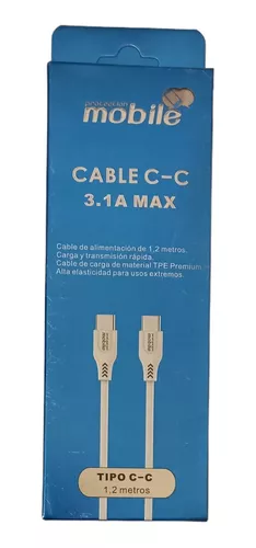 Cable tipo c a tipo c para carga y sincronizacion de datos