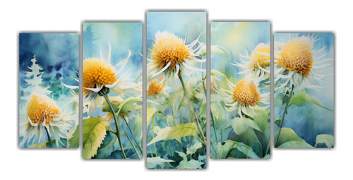 200x100cm Cuadro Abstracto De Flores De Girasol Vintage