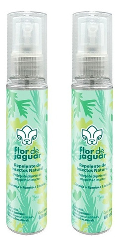 Flor De Jaguar I Pack 2 Repelente De Insectos Natural, 60 Ml