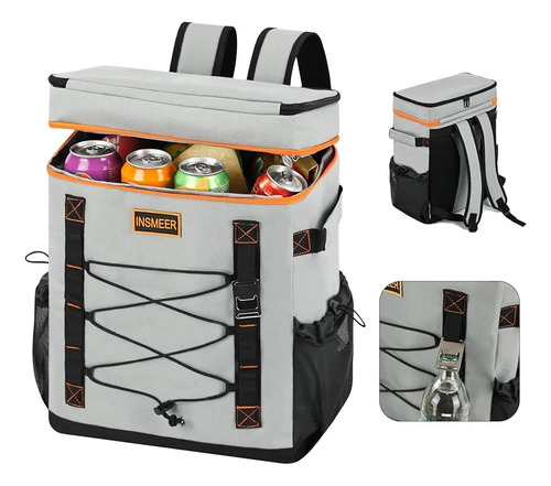 Hielera Mochila Térmica Anti Fugas Insmeer Gran Capacidad Gris