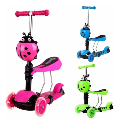 Monopatín Scooter Infantil 2 En 1 Con Luces