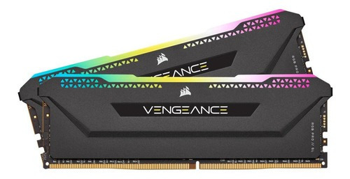 Memoria RAM Vengeance RGB Pro SL color negro 32GB 2 Corsair CMH32GX4M2D3600C18