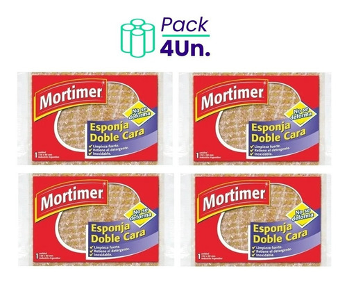 Esponja Mortimer Doble Cara Pack X4