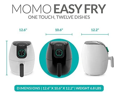 Freidora De Aire Momo Lifestyle 3.4 Qt Con Cerámica Y 12 Fun