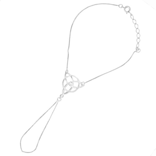 Pulseira-anel Triskle Com Strass - Sunshine Cristais Cor Prateado