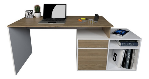 Imagen 5 de 8 de Escritorio Mesa De Pc Organizador Con Mueble Bajo Cod. 3048
