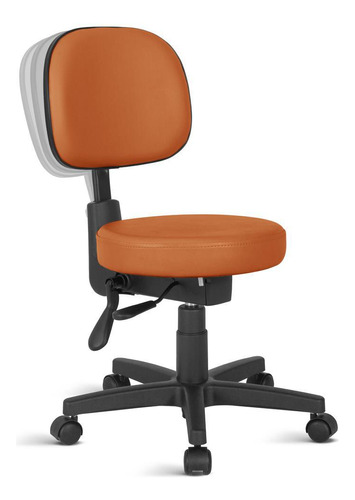 Cadeira Mocho Ergonômica Estética Secretária Rv Laranja