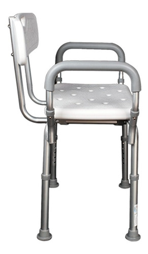 Banco Para Ducha De Aluminio Con Respaldo, Blanco