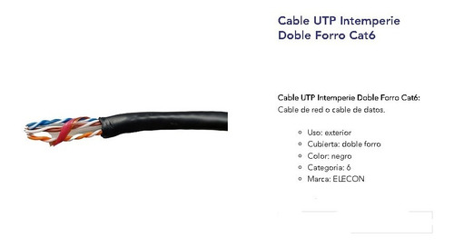 Cable Utp Intemperie Doble Forro Cat6