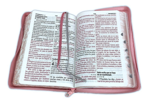 Imagen 3 de 4 de Biblia Reina Valera 1960 Letra Grande Cierre Indice Rosa