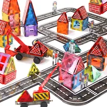 Comprar Bloques Magnéticos Juguetes Construcción para Comunitaria Ciudad, 42 Pzs 3D Juego de Imanes con Grúa Extensible, Coche, Semáforo, Stem Bloques Educativos Regalo de Navidad Niños Niñas 3+