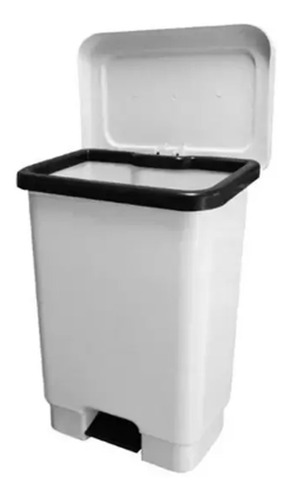 Lixeira Com Pedal Cesto 50 Litros Branca Resistente Anvisa
