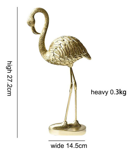Estátua De Resina De Flamingo Dourado Escultura B B Ouro