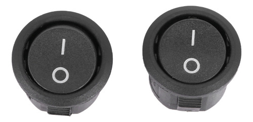Interruptor Basculante Redondo Spst Negro Con Boton/apagado,