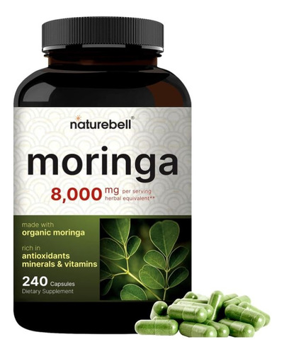 Moringa Oleifera 8000mg Naturebell 240 Caps Mejora Digestion Sabor Neutro