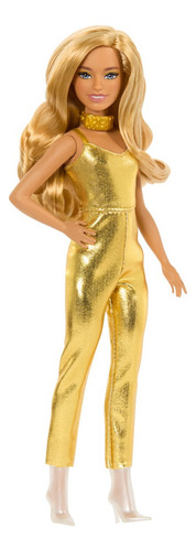 Barbie Fashionista Muñeca Look Dorado