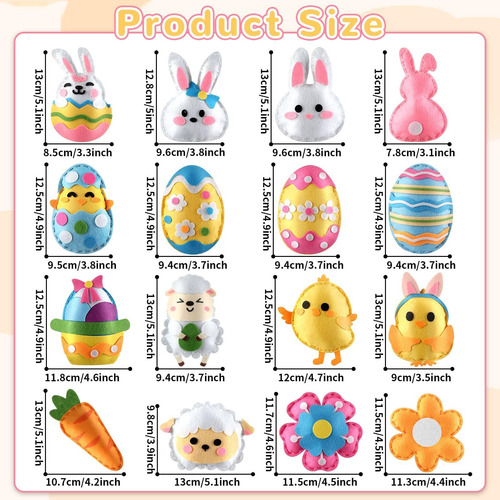 Zoiiwa 16 Juegos De Kit De Manualidades De Fieltro De Pascua