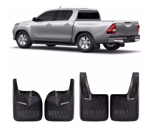 Kit Para Barro Lameira Preta Toyota Hilux 2016 2017 - 4 Pçs