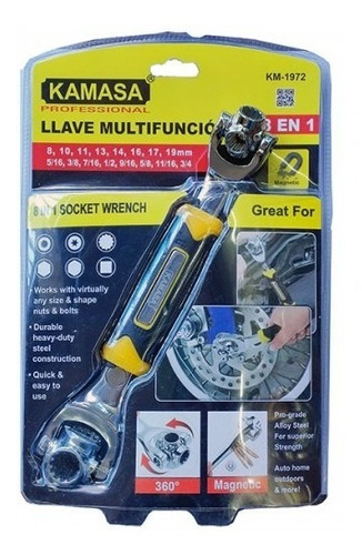 Llave Universal Wrench 48 En 1 Con Imán - Acero - Dado 360°