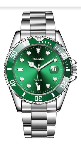 Relógio Yolako Inox Estilo Rolex Original Quartz Prova Agua