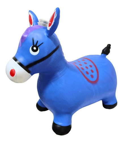 Cavalinho Upa Upa Brinquedo Infantil Pula Pula Som Pocotó Inmetro Burrinho Com Led Avant Distribuidora Cor Azul