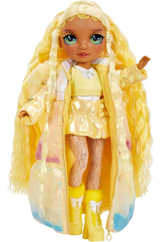 Muñeca de moda Sunny Rainbow High Winter Wonderland, 28 cm